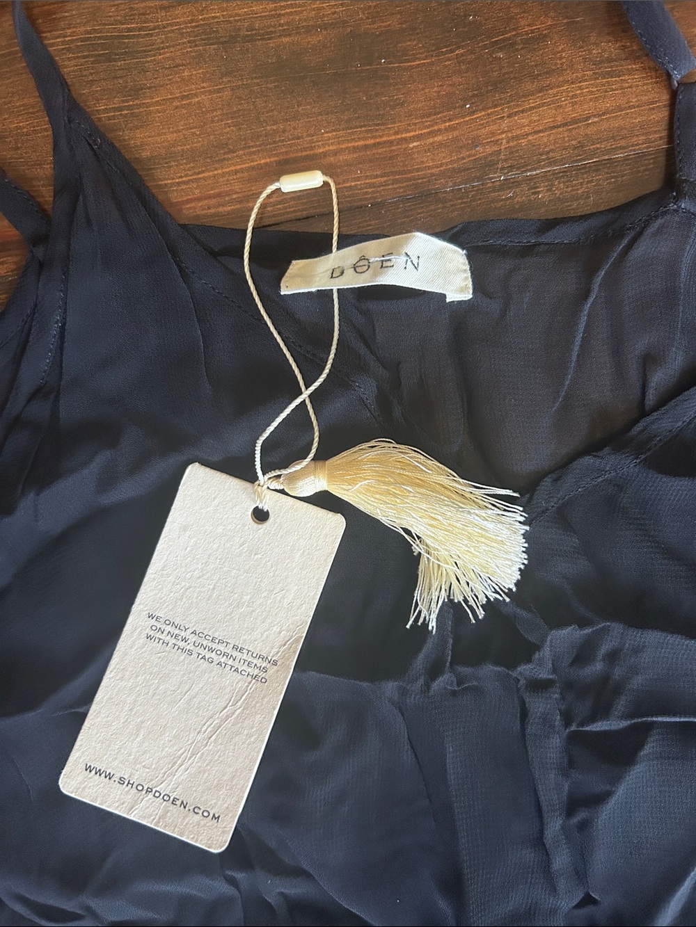 Doen long deep v neck slip dress. Small. NWT - Picture 4 of 8